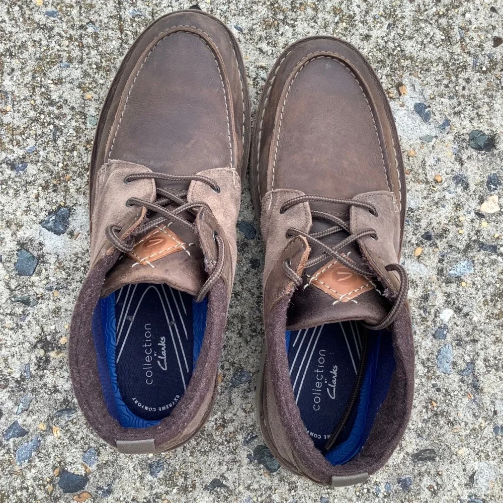 Clarks Collection Mens Brown Leather Suede Chukka Boots 261629357100 Size 11